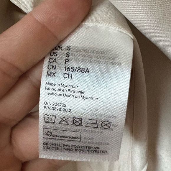 H&M size small Women's Cream felted Jacket, button up, oversized, soft - Picture 5 of 7